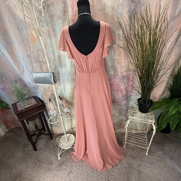 ๐Celebrate DB Studio Flutter Sleeve Formal - Bridesmaid - Prom Maxi Dress - Picture 2 of 15